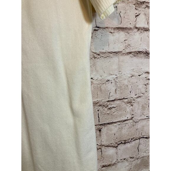 Lana Lee Sweater Womens Medium Cream Short Sleeve Santana Knit Button‎ Detail - Picture 5 of 11